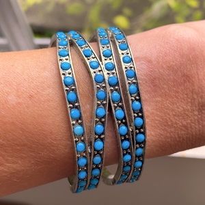 Boho Cuff Bracelet with Turquoise